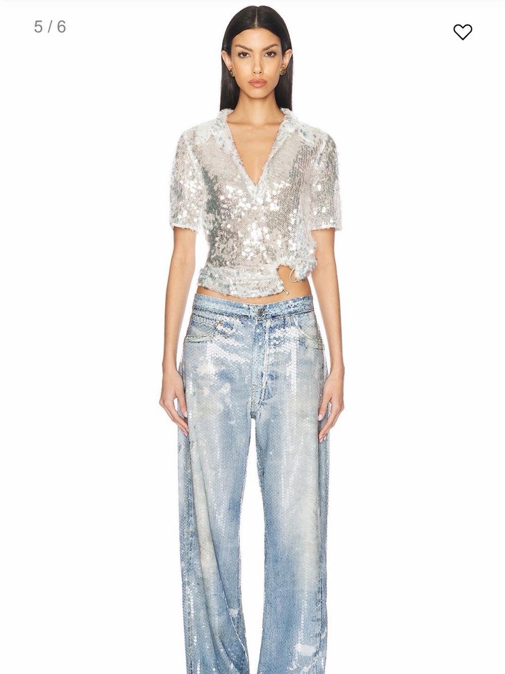 Christopher Esber Opaline Sequin Polo Top